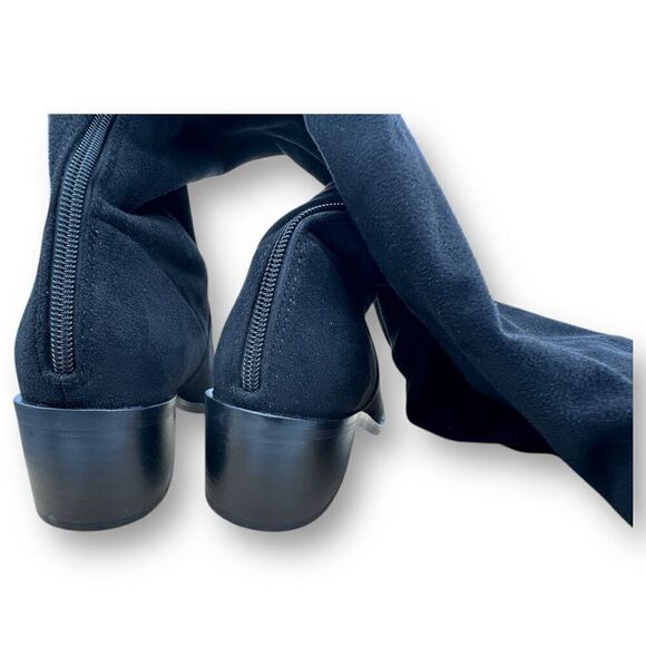 Steve Madden Womens Georgette Back Zip Over The Knee Fashion Boots Black Sz 7.5 - Picture 4 of 14